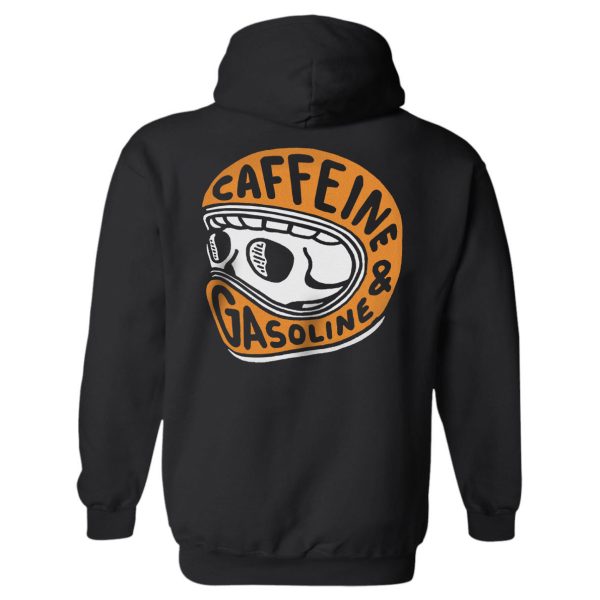 Caffeine&Gasoline skull print designer hoodie