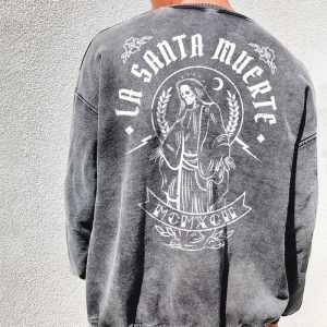 Santa Muerte skeleton designer punk sweatshirt